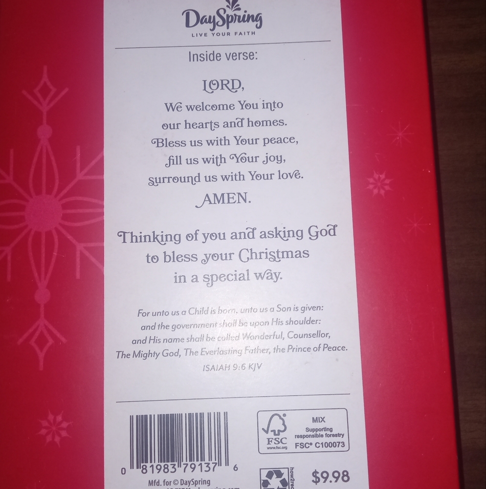DaySpring Christmas Prayer Card - Picture 3 of 5